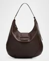 Jimmy Choo Bar Medium Leather Hobo Shoulder Bag In Brown