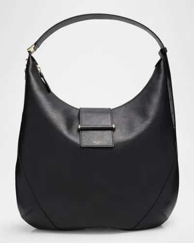 JIMMY CHOO BAR MEDIUM LEATHER HOBO BAG