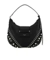 Jimmy Choo Small Bar Hobo Studded Pearl Shoulder Bag In Black