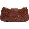 Jimmy Choo Bar Slim Snakeskin Embossed Leather Clutch