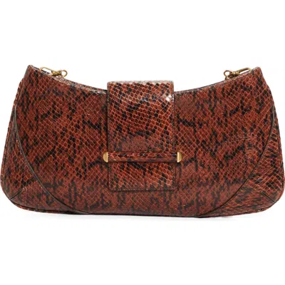 Jimmy Choo Bar Slim Snakeskin Embossed Leather Clutch