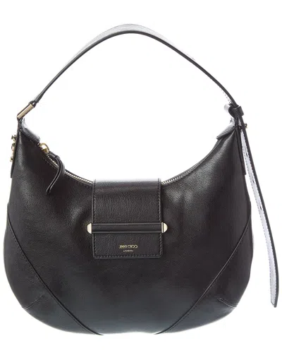 Jimmy Choo Bar Small Leather Hobo Bag In Black