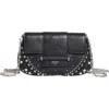 Jimmy Choo Bar Studded Leather Wallet On A Chain In Black