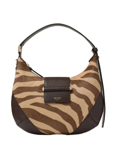 Jimmy Choo Bar Schultertasche Mit Zebra-print In Brown