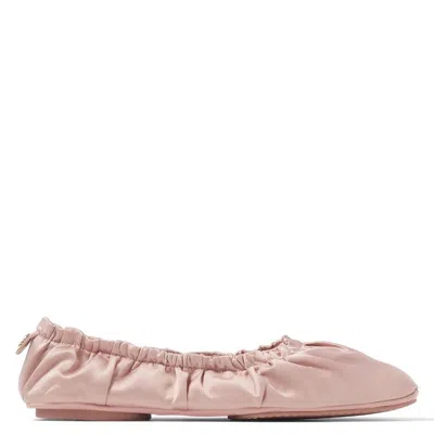 Jimmy Choo Bardo Satin Ballerina Flats In Pink