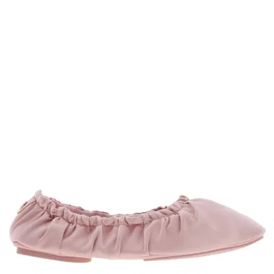 Jimmy Choo Bardo Satin Ballerina Flats In Pink