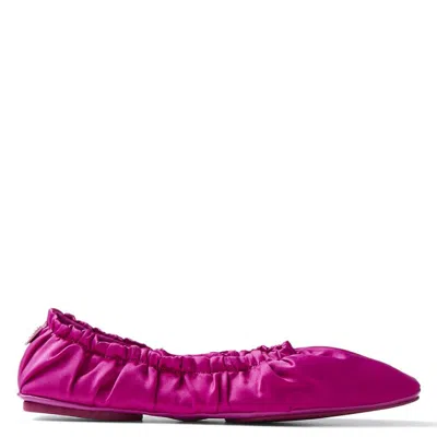 Jimmy Choo Bardo Satin Ballerina Flats In Purple