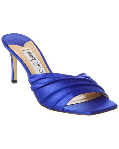 Jimmy Choo Basil 75 Jersey Mule In Blue