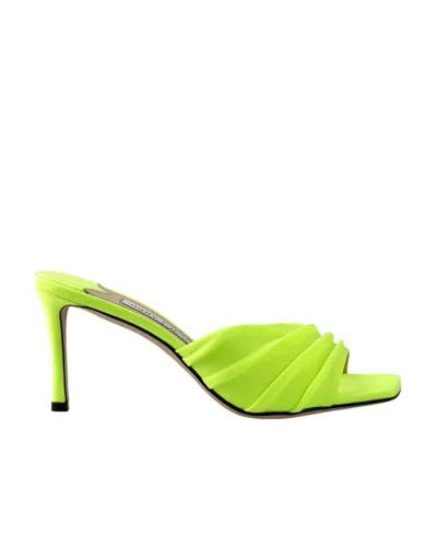 JIMMY CHOO JIMMY CHOO OPEN-TOE SLIP-ON DRAPED MULES