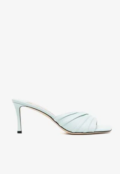 Jimmy Choo Basil 95 Leather Sandals In Blue