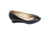 Jimmy Choo 'baxen' Peep-toe Wedges In Black Patent Leather In Black