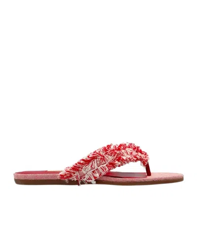 Jimmy Choo Bay Frayed Flecked Flat Sandals In Multi