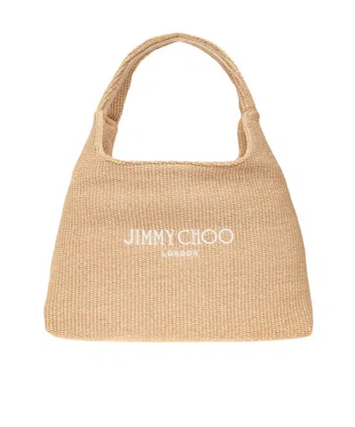 Jimmy Choo Beach Diamond Hobo L In Nude
