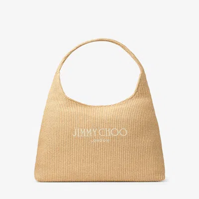 Jimmy Choo Beach Diamond Hobo L In Natural/latte