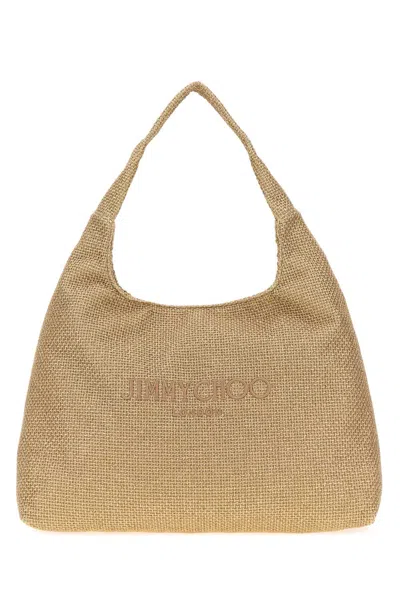 Jimmy Choo Natural Beach Diamond Large Hobo In Nude