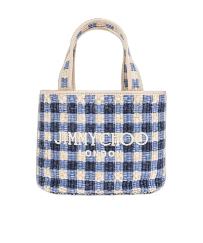 Jimmy Choo Beach East-west Mini Tote Bag In Blue