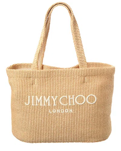 Jimmy Choo Beach East-west Raffia Tote In Brown