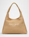 Jimmy Choo Large Beach Diamond Woven Raffia Hobo Bag