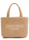 Jimmy Choo Mini Metallic Raffia Beach Tote Bag In Natural