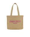 Jimmy Choo Gold Rafia Mini Beach Shopping Bag In Gold