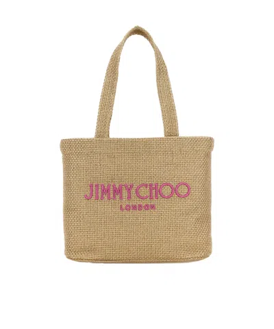 Jimmy Choo Women's Beach Tote E/w In Beige