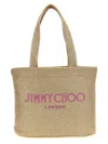 Jimmy Choo Gold Rafia Mini Beach Shopping Bag