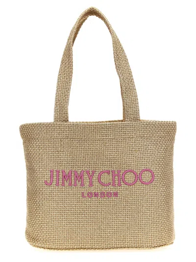 JIMMY CHOO BEACH TOTE EAST-WEST SHOPPING BAG