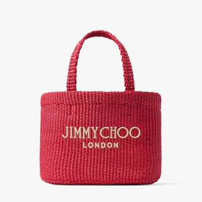 Jimmy Choo Mini Logo Beach Bag In Red