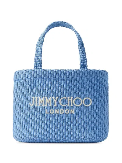 Jimmy Choo Beach Logo-embroidered Tote Bag In Blue