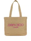 Jimmy Choo Gold Rafia Mini Beach Shopping Bag