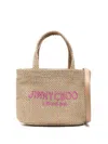Jimmy Choo Mini Metallic Raffia Beach Tote Bag