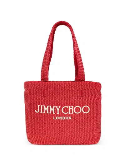 Jimmy Choo Beach Tote E/w Mini In Red