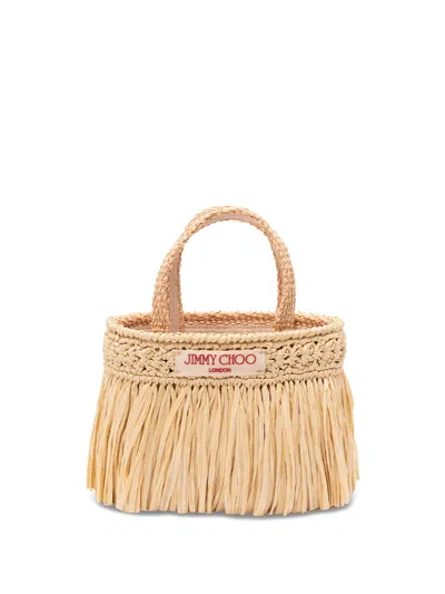 Jimmy Choo `beach Tote E/w Mini` In Sand
