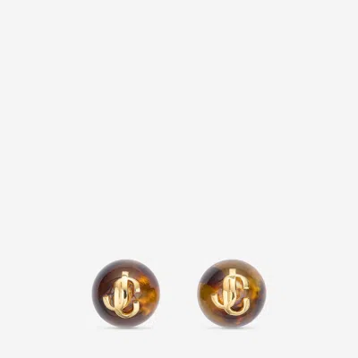 Jimmy Choo Beads Earrings In Brown