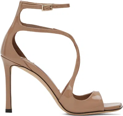 Jimmy Choo Beige Azia 95 Heeled Sandals In Ballet Pink