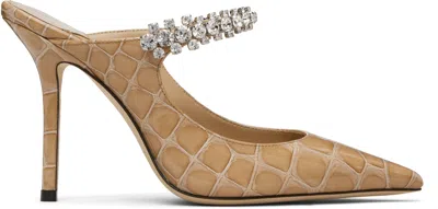 Jimmy Choo Lace Up Stiletto Heel Pointed Toe Sandals In Brown