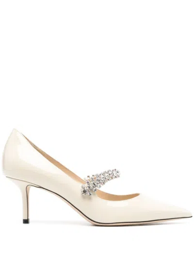 JIMMY CHOO BEIGE BING LEATHER PUMPS