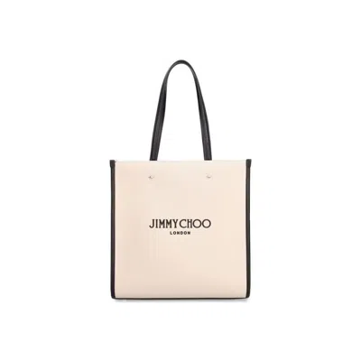 Jimmy Choo Beige Canvas Tote Bag In Neutral