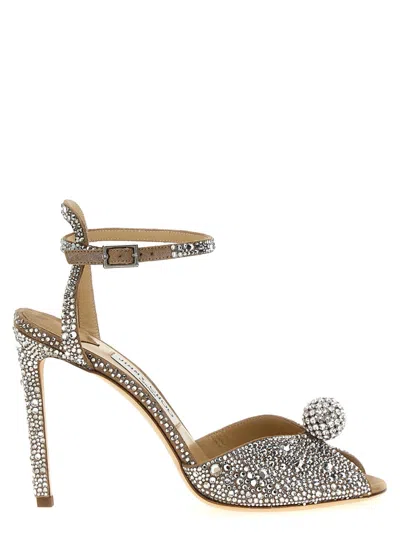 Jimmy Choo Beige Crystal Sacora Heels