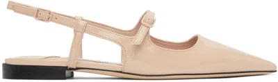JIMMY CHOO BEIGE DIDI BALLERINA FLATS