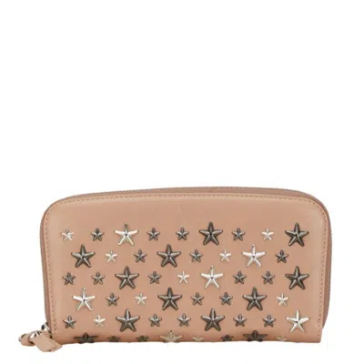 Pre-owned Jimmy Choo Beige Leather Coin Purse/coin Case ()
