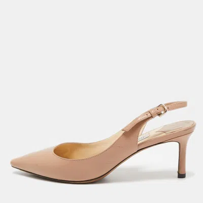 Pre-owned Jimmy Choo Beige Leather Erin Slingback Pumps Size 36