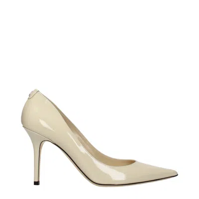 Jimmy Choo Beige Leather High Heel Women's Pumps In Neutral