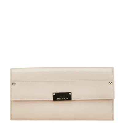 Pre-owned Jimmy Choo Beige Leather Long Wallet (bi-fold) ()