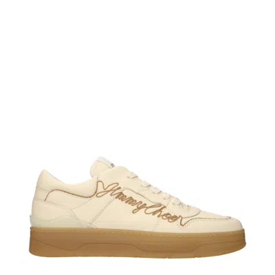 Jimmy Choo Beige Leather Low Top Sneakers In Neutral