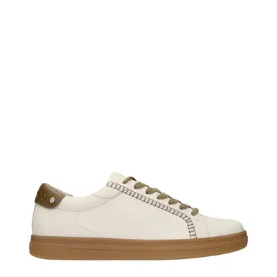 Jimmy Choo Beige Leather Sneakers In Multi