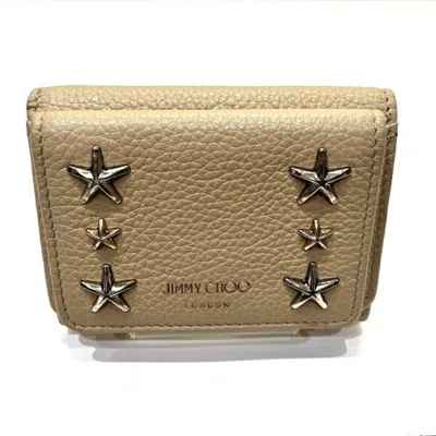 Pre-owned Jimmy Choo Beige Leather Wallet (tri-fold) ()