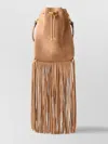 Jimmy Choo Beige N/s Bucket Bag With Fringes