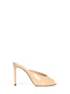 Jimmy Choo Beige Patent Leather Brigitte 100 Mules In Neutral