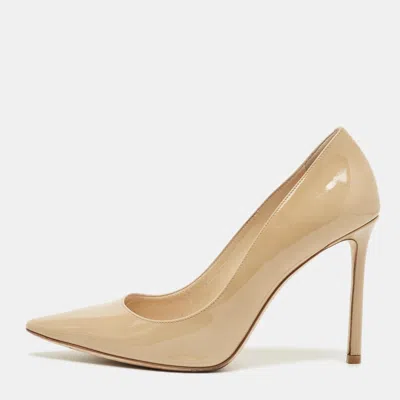 Jimmy Choo Beige Patent Leather Romy Pumps In Multi
